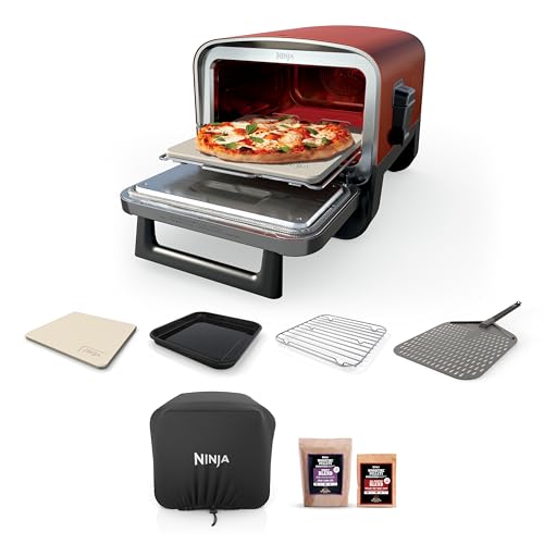 Ninja OO101 Woodfire 8-in-1 Outdoor Oven, Pizza Oven, 700°F, BBQ Smoker, Portable, Electric,...