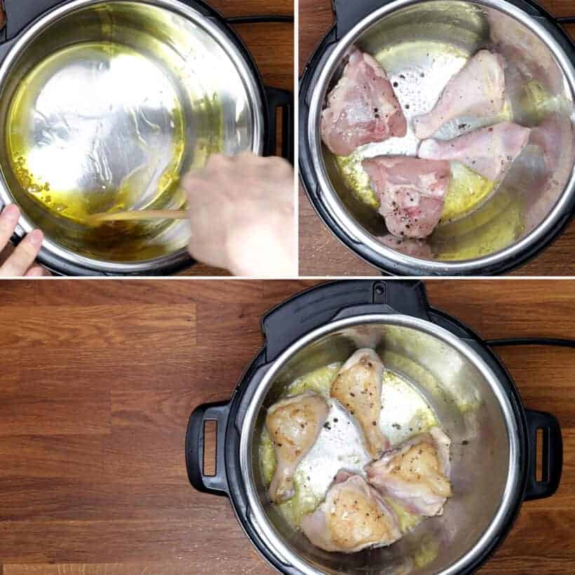 brown chicken in Instant Pot #AmyJacky #InstantPot #PressureCooker #chicken