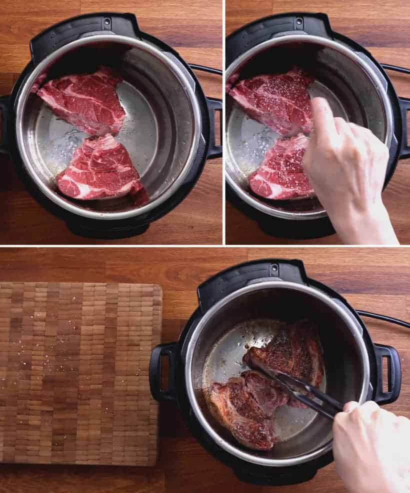 Pressure Cooker Beef Rendang: brown chuck roast in Instant Pot  #AmyJacky #InstantPot #recipe #PressureCooker #beef