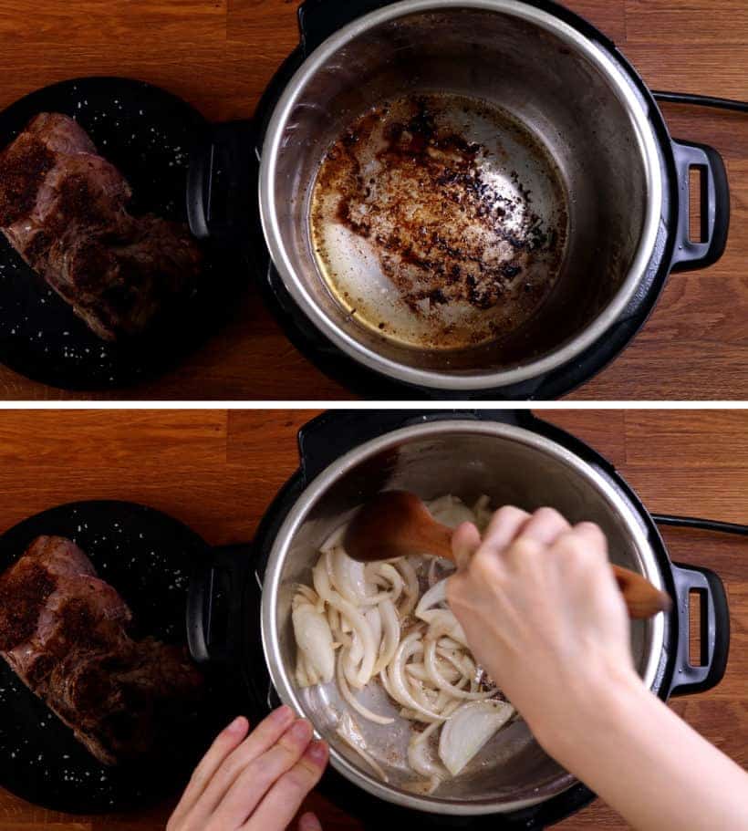 Brown onions in Instant Pot Pressure Cooker    #AmyJacky #InstantPot #PressureCooker #beef #recipe #christmas #thanksgiving