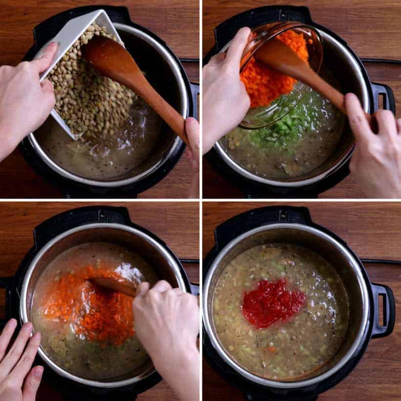 pressure cook lentil soup in Instant Pot
