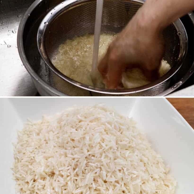 wash and drain basmati rice  #AmyJacky #InstantPot #recipe #rice