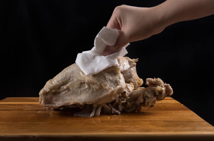 pat dry turkey breast skin with paper towel