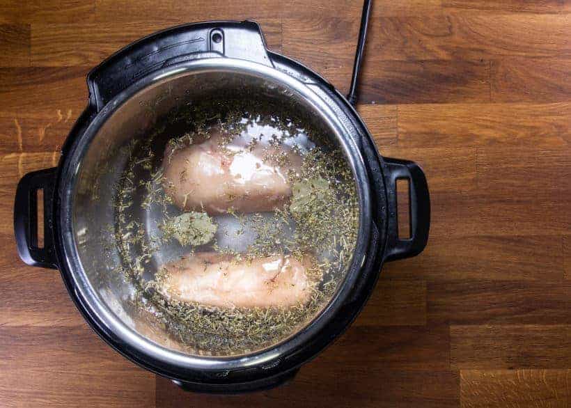 add frozen chicken breast in Instant Pot