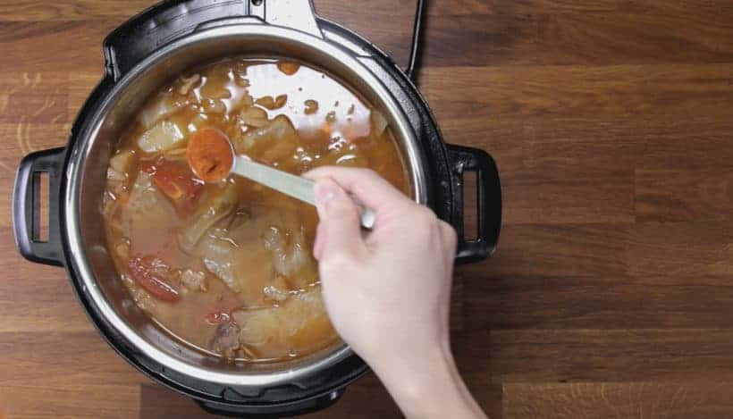 season and thicken borscht soup in Instant Pot
