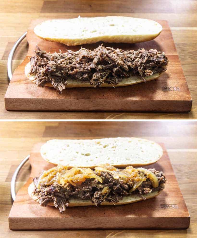 Instant Pot French Dip | Pressure Cook French Dip: Assemble French Dip Sandwich