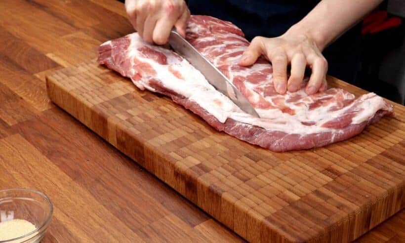how to remove rib tips on spare ribs  #AmyJacky #recipe #pork #ribs