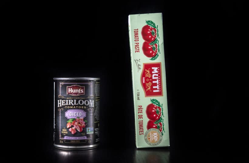 Hunts Heirloom Diced Tomatoes and Mutti Tomato Paste Tube  #AmyJacky #recipe
