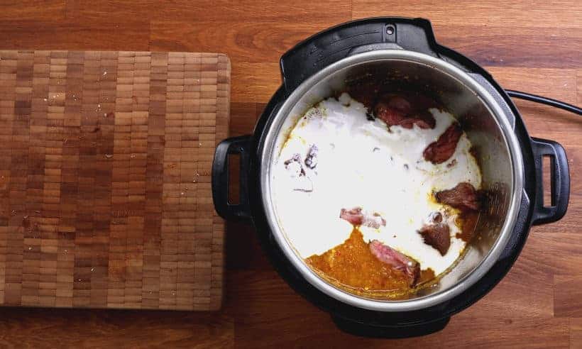 Indonesian Rendang Curry: layer thick coconut cream on top of beef curry in Instant Pot  #AmyJacky #InstantPot #PressureCooker #recipe #asian