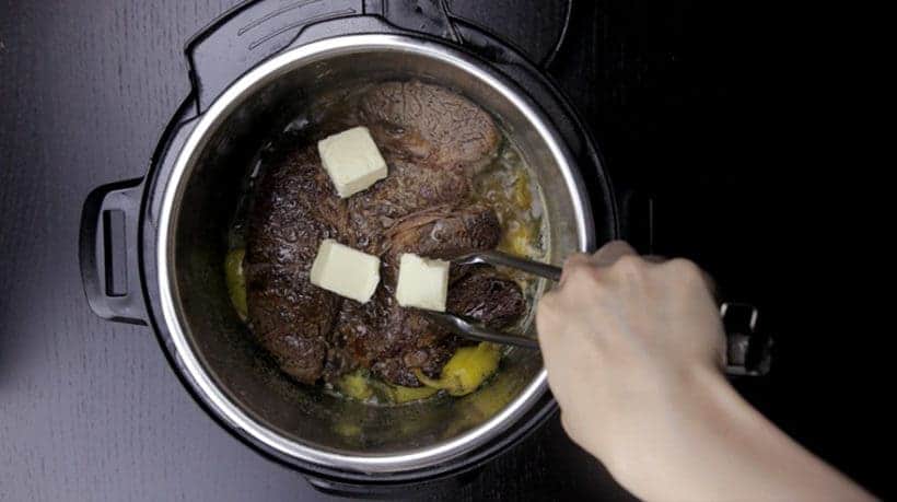 Make Instant Pot Mississippi Pot Roast Recipe (Pressure Cooker Mississippi Pot Roast): add ingredients in Instant Pot Pressure Cooker 