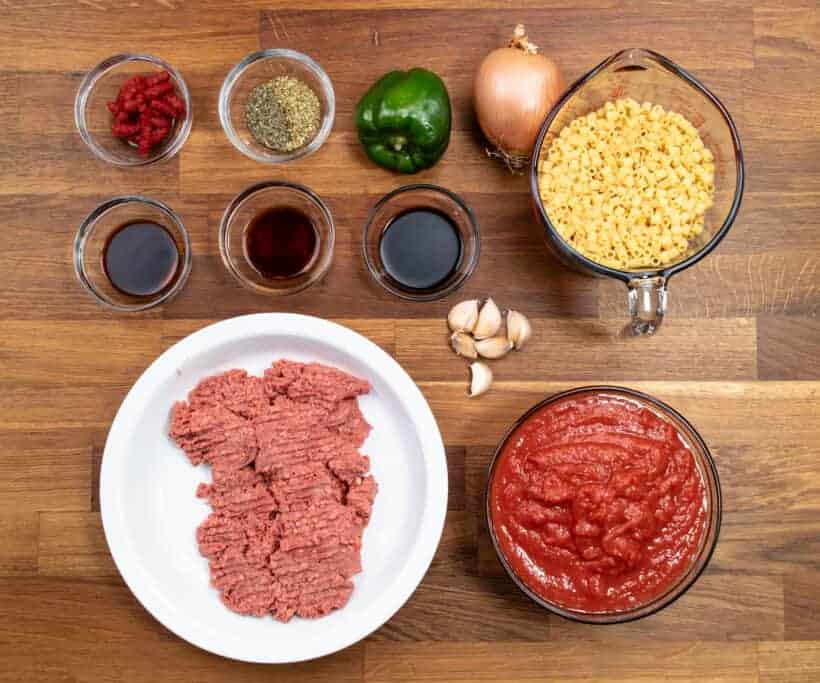 Instant Pot Goulash Ingredients  #AmyJacky #InstantPot #PressureCooker #recipe #GroundBeef #pasta