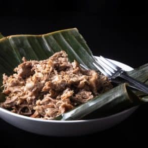 Instant Pot Kalua Pork Recipe (Pressure Cooker Hawaiian Pork Roast): 5 Ingredients to make this unbelievably simple yet incredibly tender, juicy pulled pork with alluring smoky-savory flavors. #instantpot #pressurecooker #recipes #pork #hawaiian