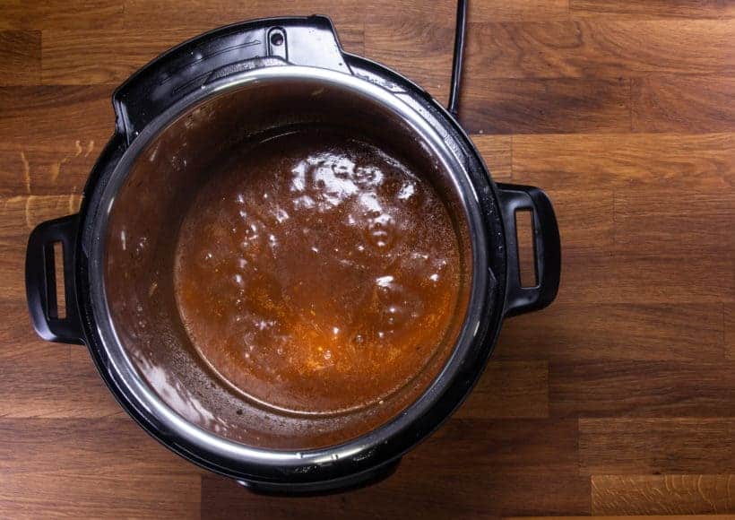 Instant Pot Brisket | Pressure Cooker Beef Brisket: thicken homemade bbq sauce in Instant Pot Pressure Cooker