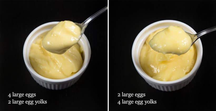 Instant Pot Lemon Curd Recipe (Pressure Cooker Lemon Curd): compare results between using different ratios of eggs to egg yolks.