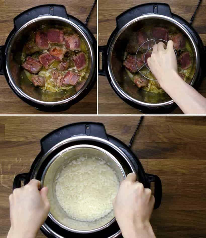 Instant Pot HK Garlic Beef Rice Bowl Recipe: Pot in Pot