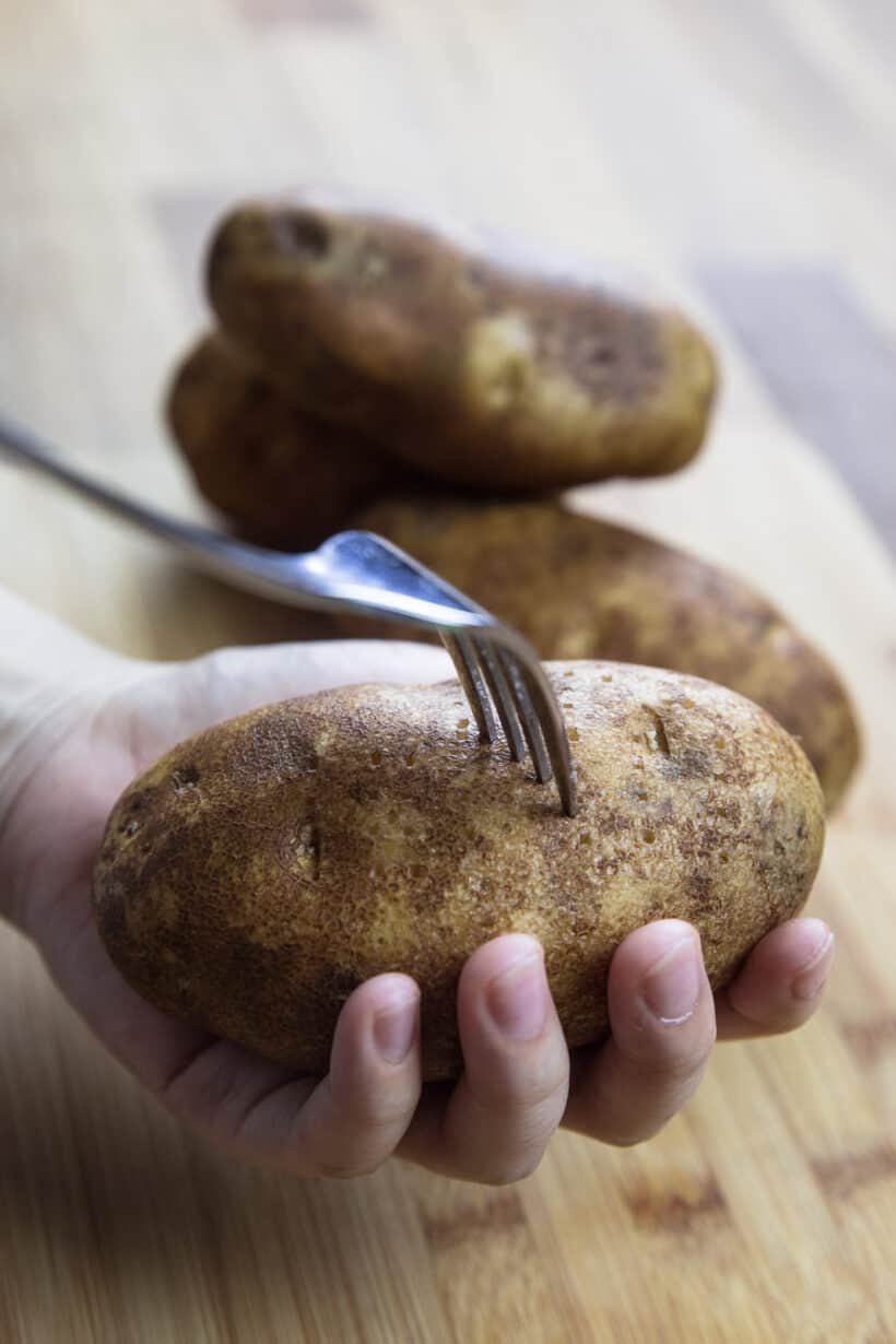 poke holes in potatoes