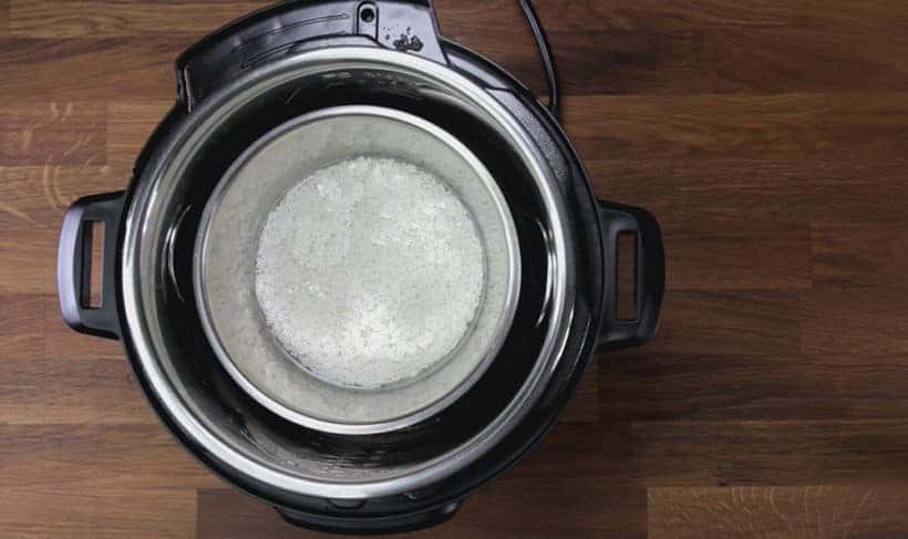 Instant Pot Mango Sticky Rice Recipe (Pressure Cooker Thai Mango Sticky Rice): use pot in pot method to pressure cook glutinous rice in Instant Pot Pressure Cooker