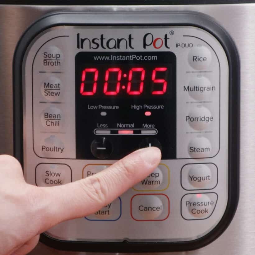 Instant Pot DUO Water Test Set to 5 Minutes