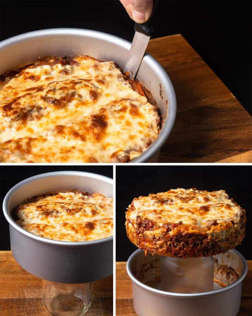 Instant Pot Lasagna Recipe (Pressure Cooker Lasagna): release lasagna from springform pan