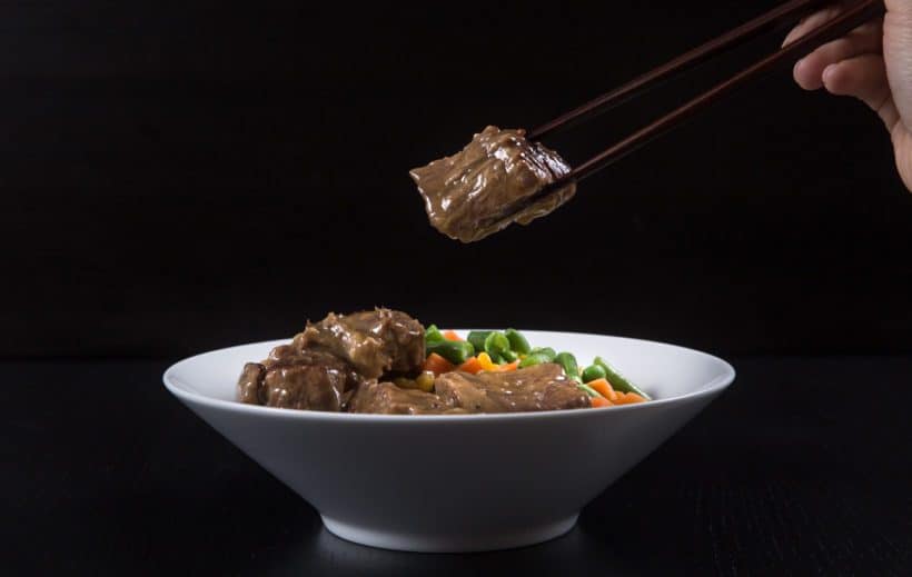 Pressure Cooker Beef in HK Garlic Sauce Rice Bowl Recipe