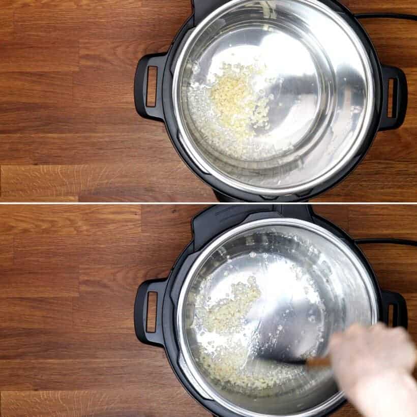 saute garlic in Instant Pot Pressure Cooker   #AmyJacky #recipe