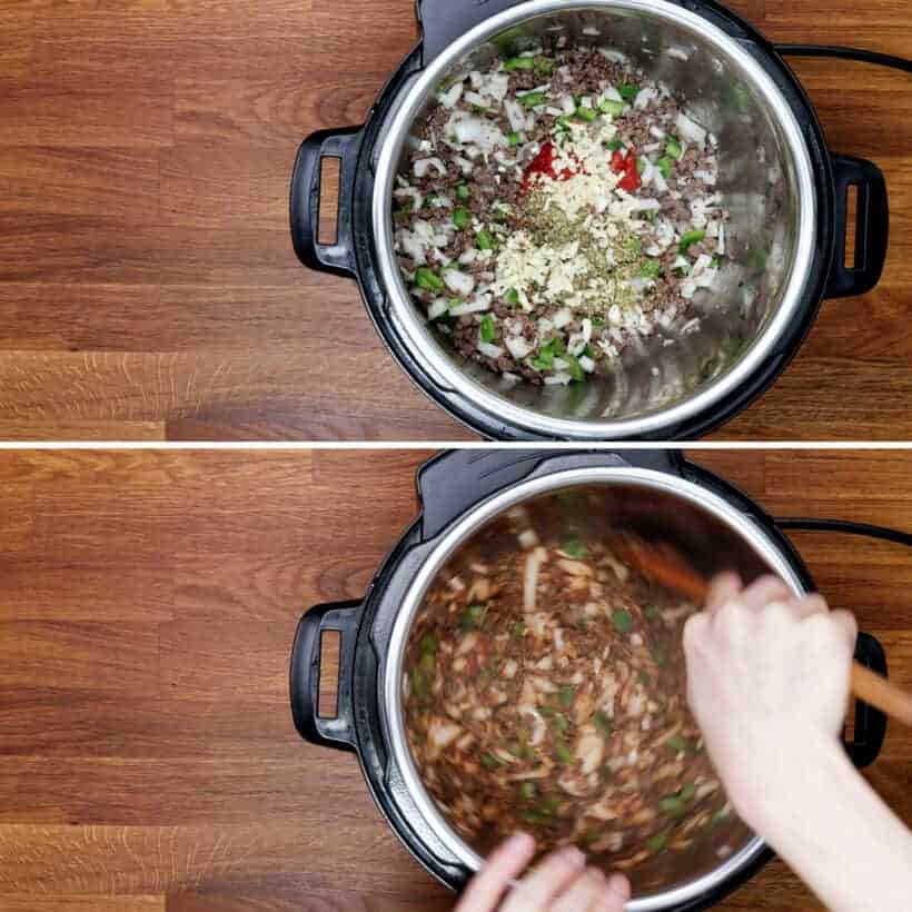saute garlic and spices in Instant Pot  #AmyJacky #InstantPot #PressureCooker #recipe