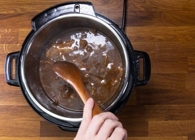 Instant Pot Chinese Beef Stew: thicken beef stew chu hou sauce in Instant Pot Pressure Cooker